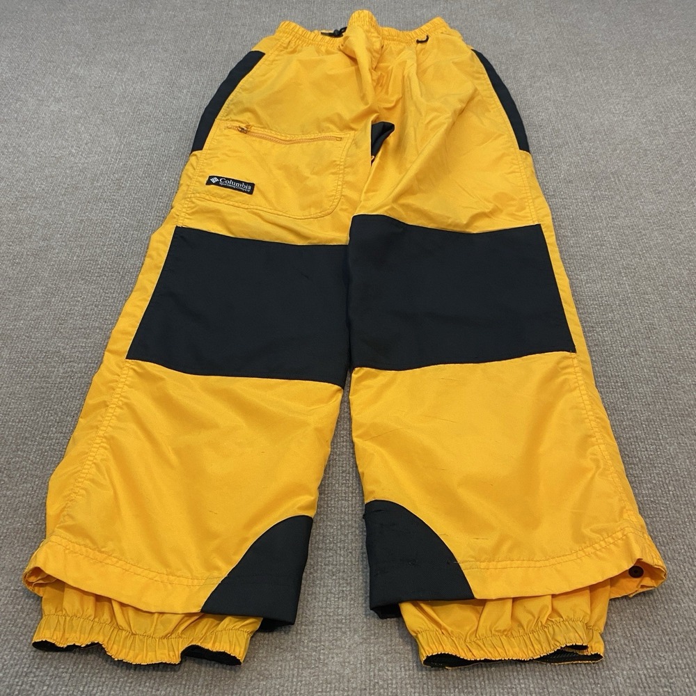Columbia Ski Snow Pants Mens Medium Yellow Black Vintage 90s Y2K